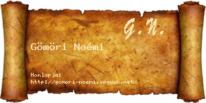 Gömöri Noémi névjegykártya